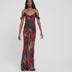 Rat & Boa Adriana Dress- Elegant Multicolor Sheer Dress